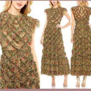 Mac Duggal Multicolor Textured Maxi Dress